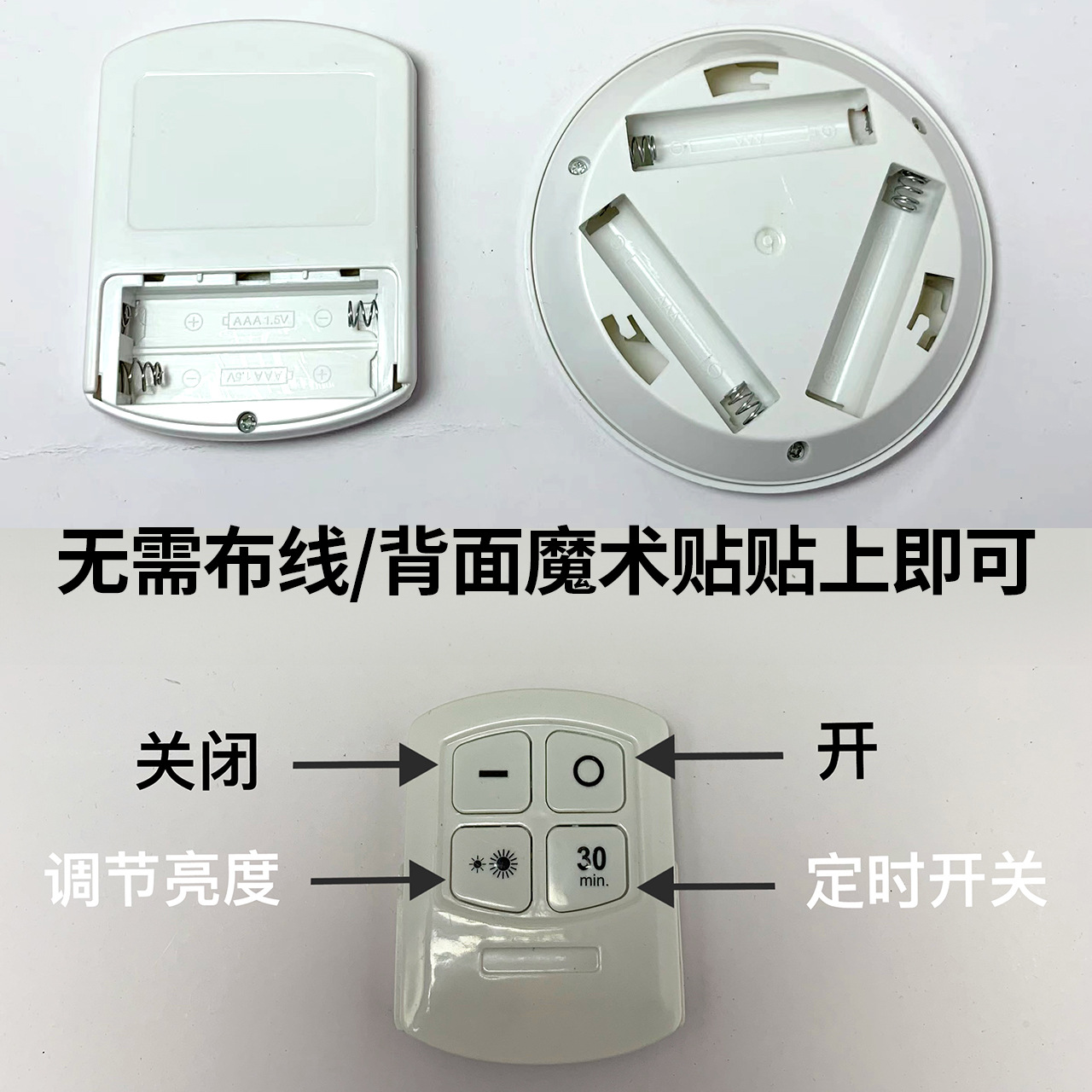 Transfronterizo COB inalámbrico control remoto lámpara de pared LED lámpara de emergencia de noche iluminación del pasillo del dormitorio armario lámpara de cabecera de cama