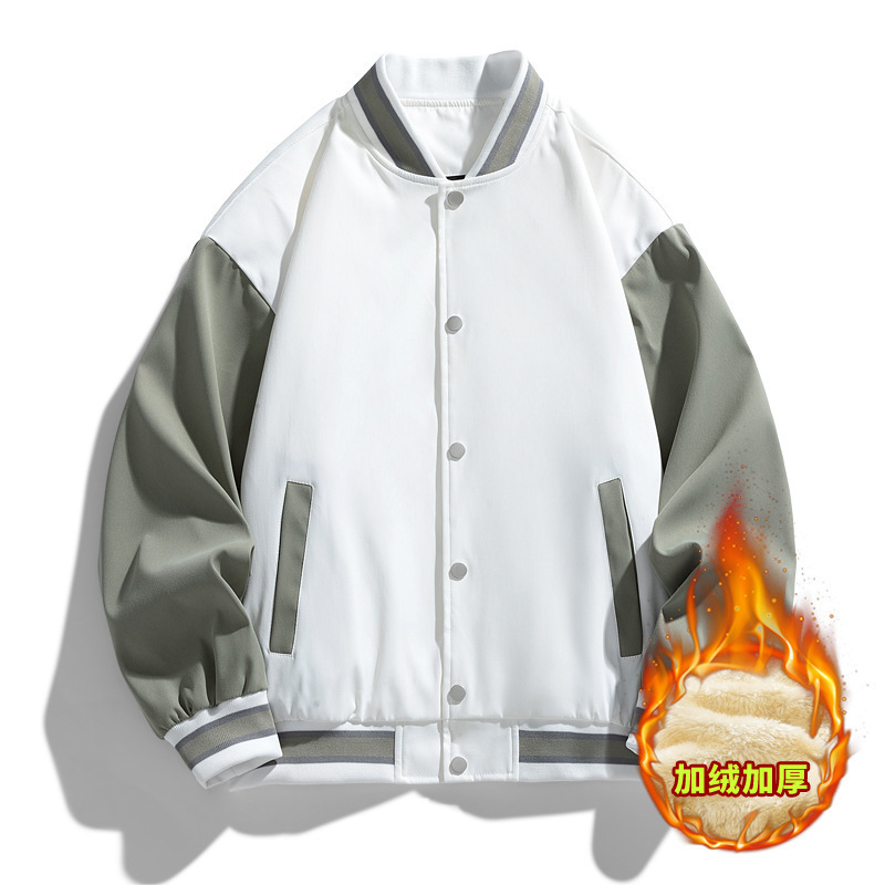 Primavera, otoño, invierno, nueva moda coreana delgada, chaqueta guapo, ropa de béisbol casual, chaqueta deportiva de felpa para hombres, chaqueta gruesa