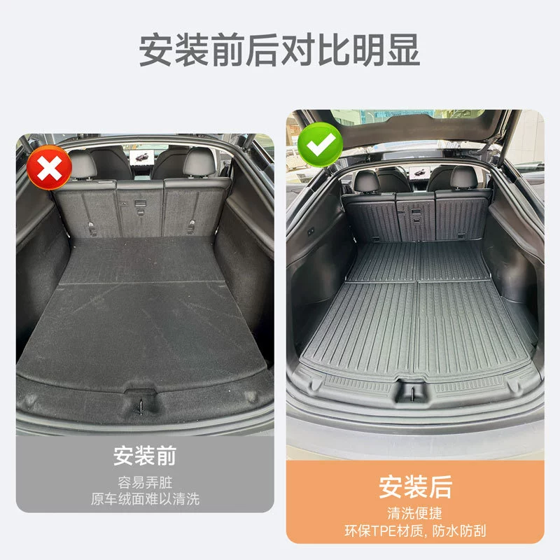 Подходят для новых половиков Tesla Model Y, коврики багажника, спинка заднего сидения, коврики из TPE, европейская и американская одноразовая поставка
