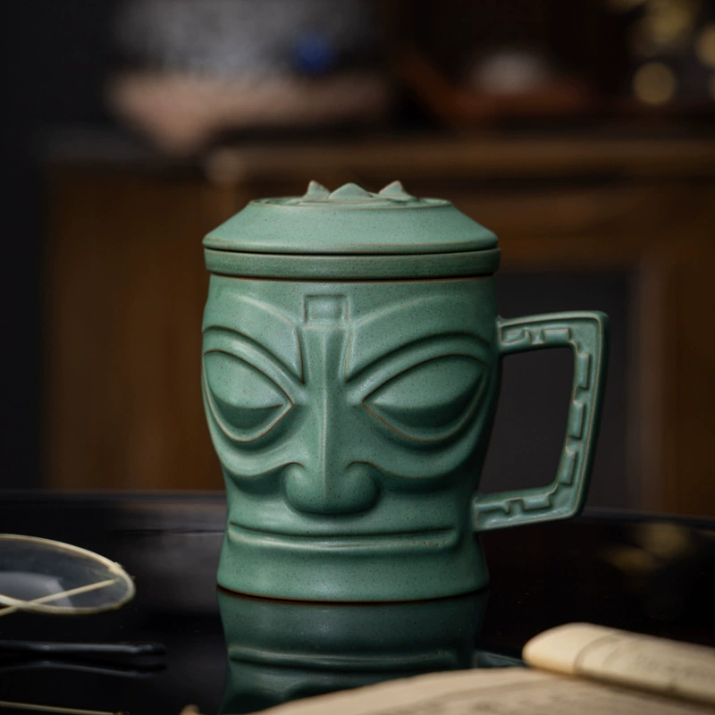 Чашка для чая (Sanxingdui) керамическая, сувенир с подарочной коробкой для офиса и путешествий