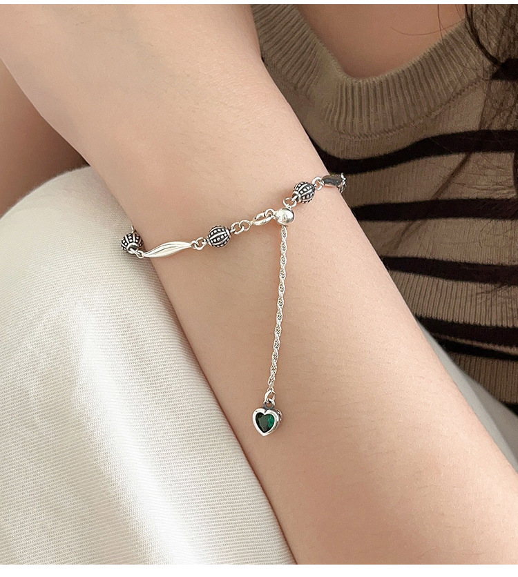 Linglang Sterling 925 Silver Bracelet for Women Girls Dainty Trendy Stackable Bracelet Vintage Jewelry Gifts