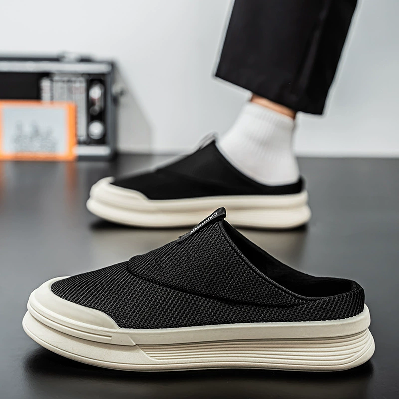 Мужские мокасины-слипоны для трансграничной торговли, летние новые дышащие сетчатые туфли, модные закрытые мюли