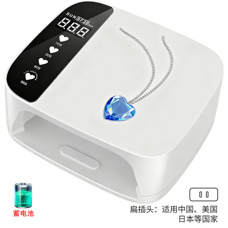Lámpara de manicuras transfronteriza UV doble fuente de luz máquina de manicuras de alta potencia europea y americana con diamantes de almacenamiento de energía de manicuras luz de terapia de manicuras inducción inteligente