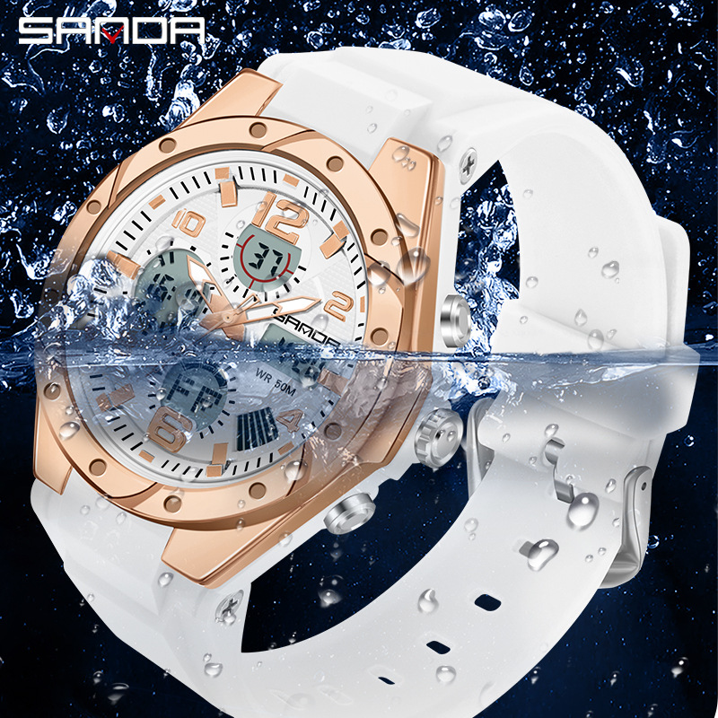 Reloj de los hombres deportes de moda multifuncional LED luminoso reloj electrónico impermeable al aire libre moda estudiante juventud reloj