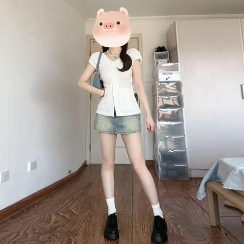 Sweet and Spicy Chic Dress with High-Waisted Hot Short Skirt Ballet Style Early Spring Set for Petite Figures