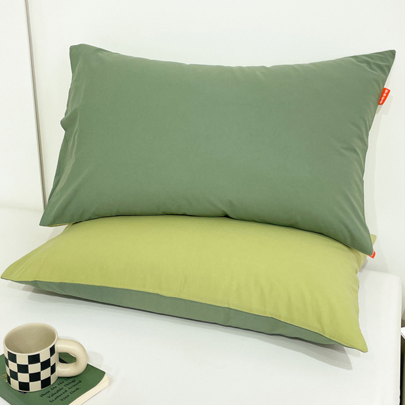 Funda de almohada de color sólido Funda de almohada de algodón puro 48cmx74cm Un par de Funda interior de núcleo de almohada individual 40x60 para el hogar