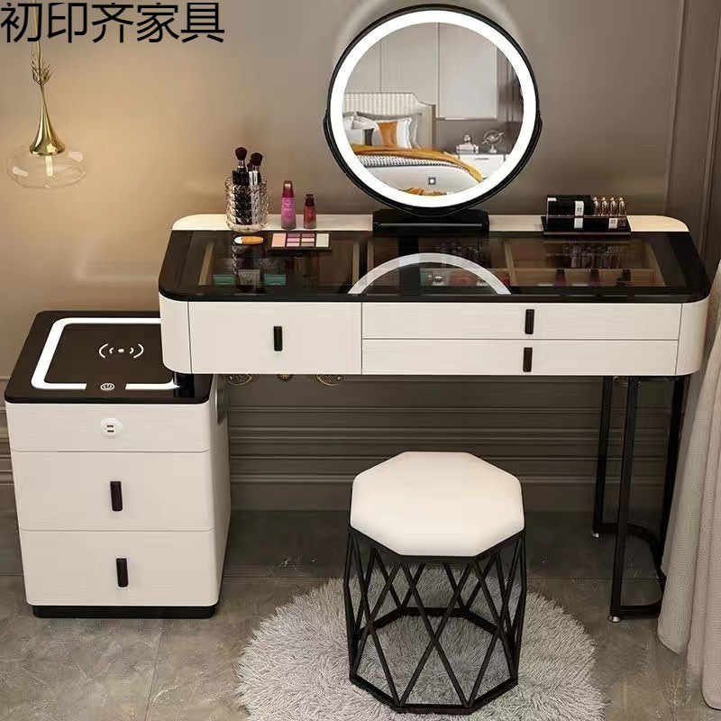 Nordic Bedroom Dressing Table Modern Simple Multi-Functional All-In-One Cabinet Dressing Table Smart Dressing Table Wireless Charging