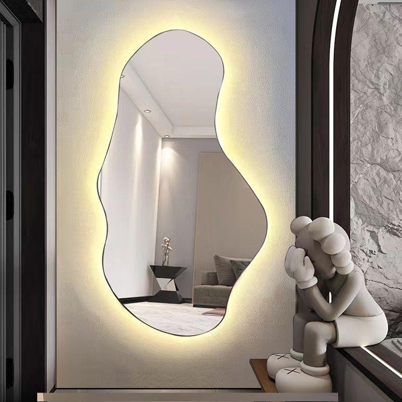 Espejo de vestir nórdico colgado en la pared inns decoración tienda de ropa espejo de prueba colgado en la pared dormitorio espejo de cuerpo entero colgado en la pared espejo especial image 5
