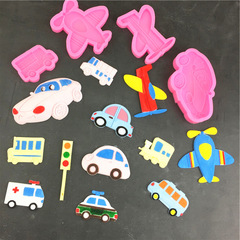 創意卡通汽車警車跑車飛機紅綠燈模型硅膠模具巧克力蛋糕翻糖裝飾