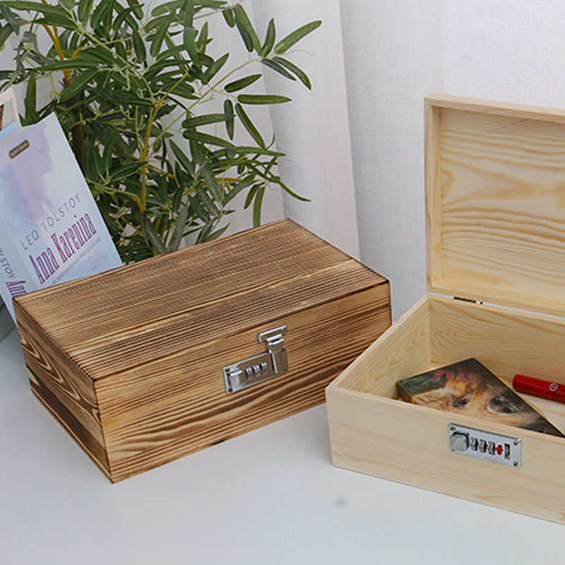 Retro storage box from natural wood