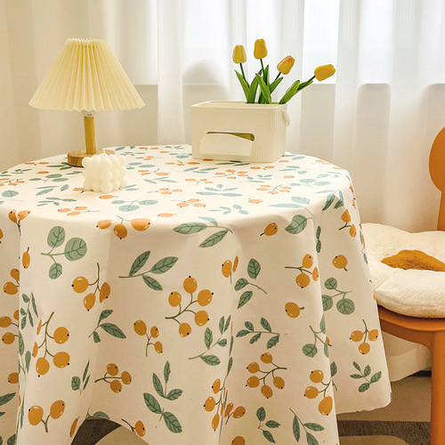 Ins style pastoral small fresh student dormitory desk velvet tablecloth round table coffee table tablecloth cover dining table wholesale