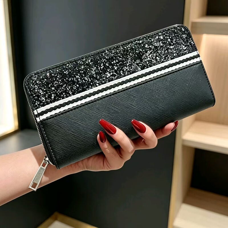 Amazon 2022 new ladies wallet long girls zipper bag Korean fashion multi-functional women's bag a hair