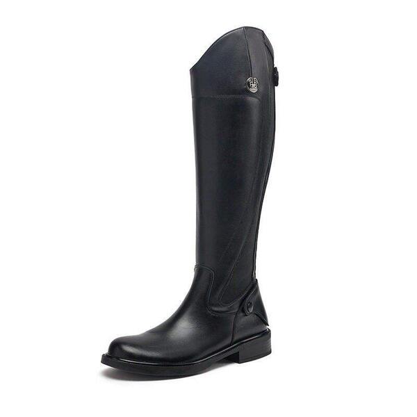 Black high boots made of soft leather