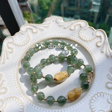 雛靈 綠發晶黃發晶貔貅手鏈 水晶手串時尚ins風手鏈女簡約14K包金