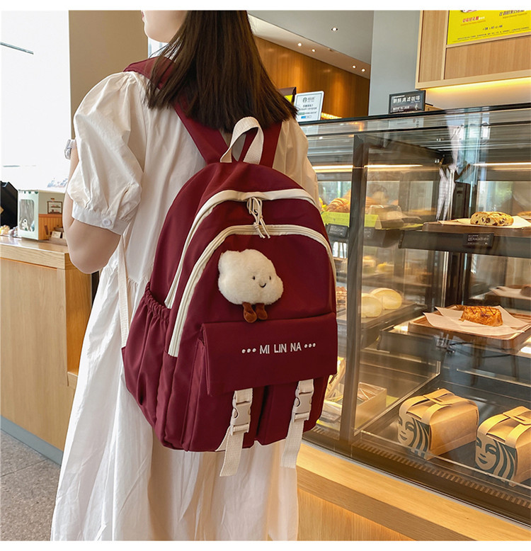 Korean Large-capacity Cloud Pendant Multi-compartment Nylon Cloth Backpack Wholesale Nihaojewelry display picture 12