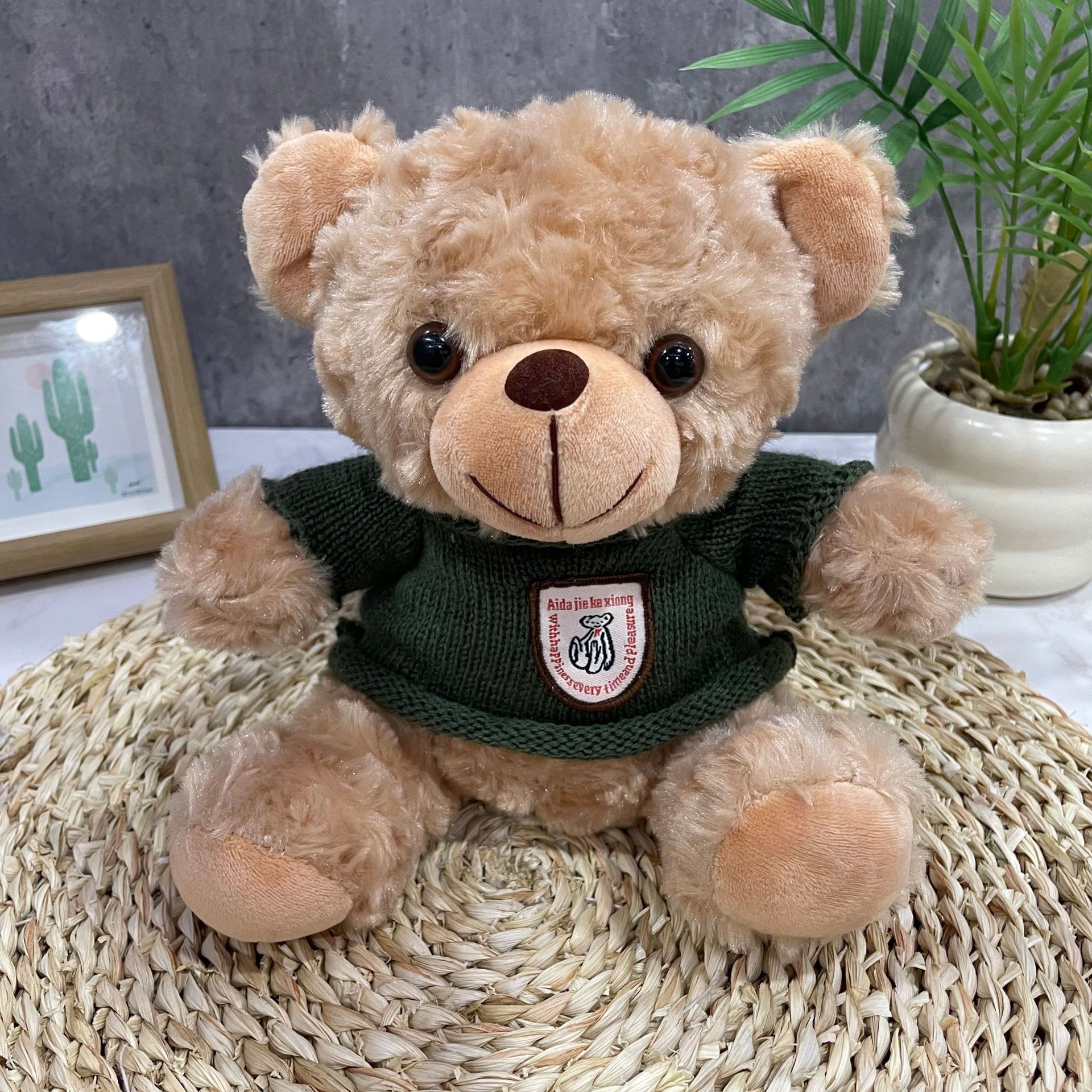 Teddy Bear se puede imprimir LOGO evento de vacaciones muñeca regalo para el hogar adornos de escritorio abrazar juguetes de peluche