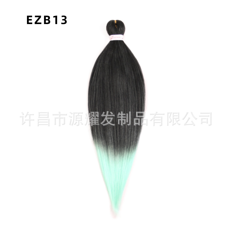 Peluca EZ cabello esponjoso y suave de fibra química trenza grande 26 pulgadas 90g pvc bicolor retardante de llama seda de baja temperatura trenza grande