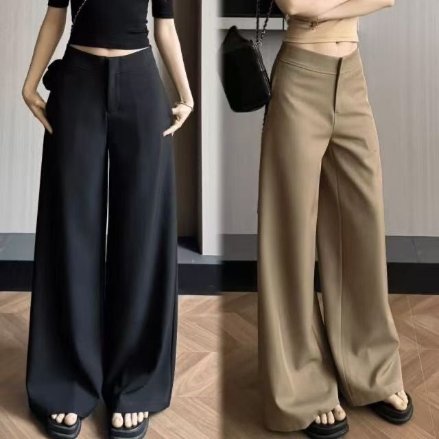 Pantalones de traje de moda de estilo antiguo, temperamento delgado, diseño de pantalones casuales de primavera y verano nuevos pantalones sueltos retro