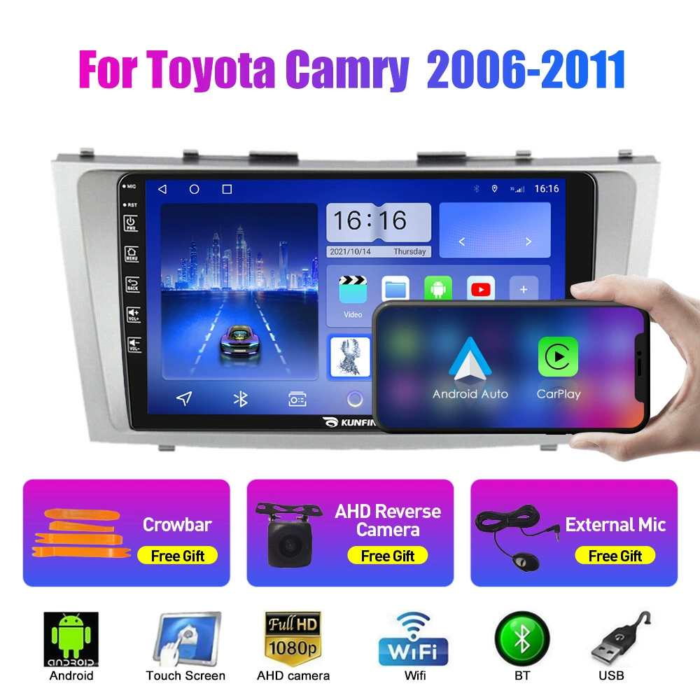 Подходит для Toyota Camry 2006-2011 Android-автомобильная навигационная система с камерой заднего вида, интегрированный блок