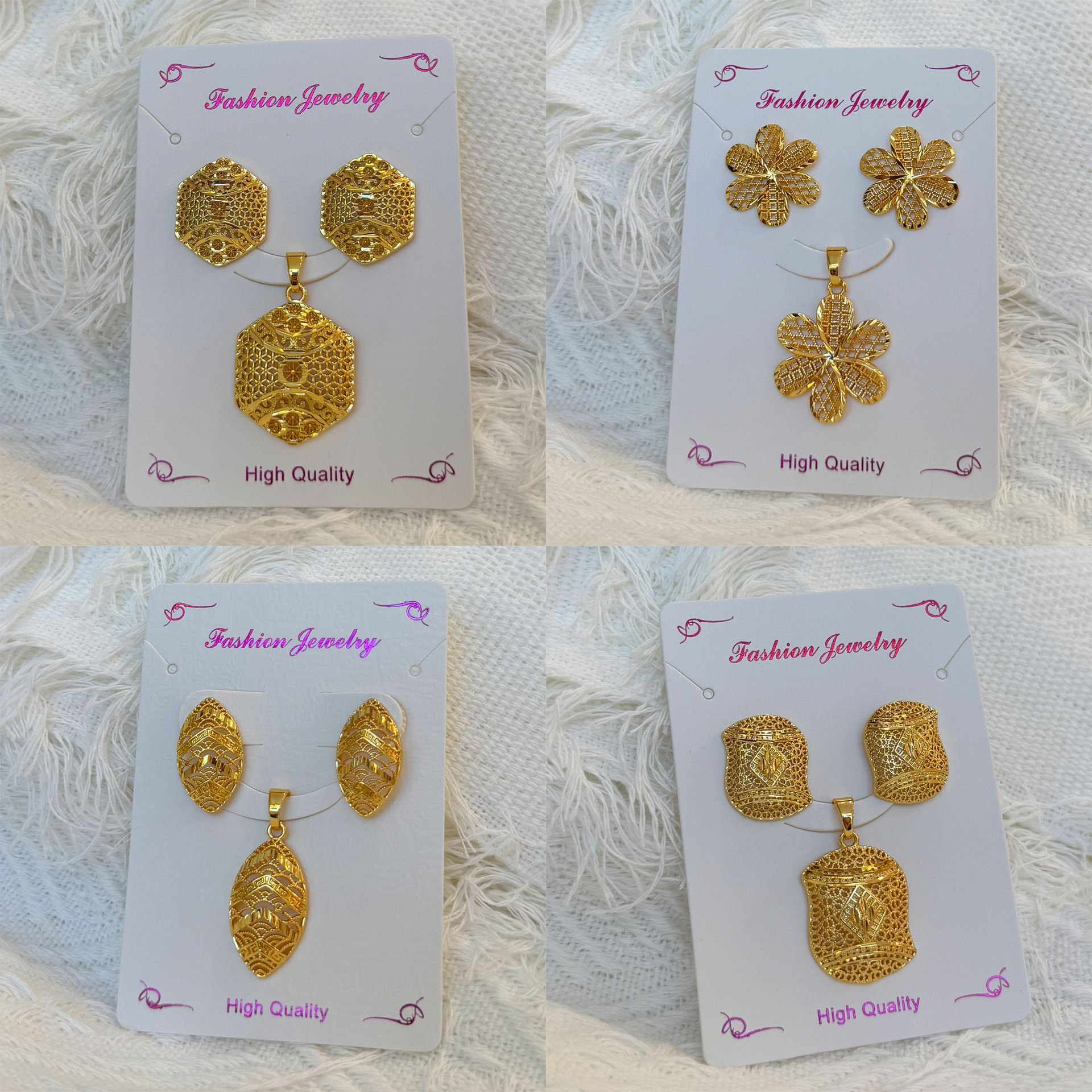 Golden copper earrings