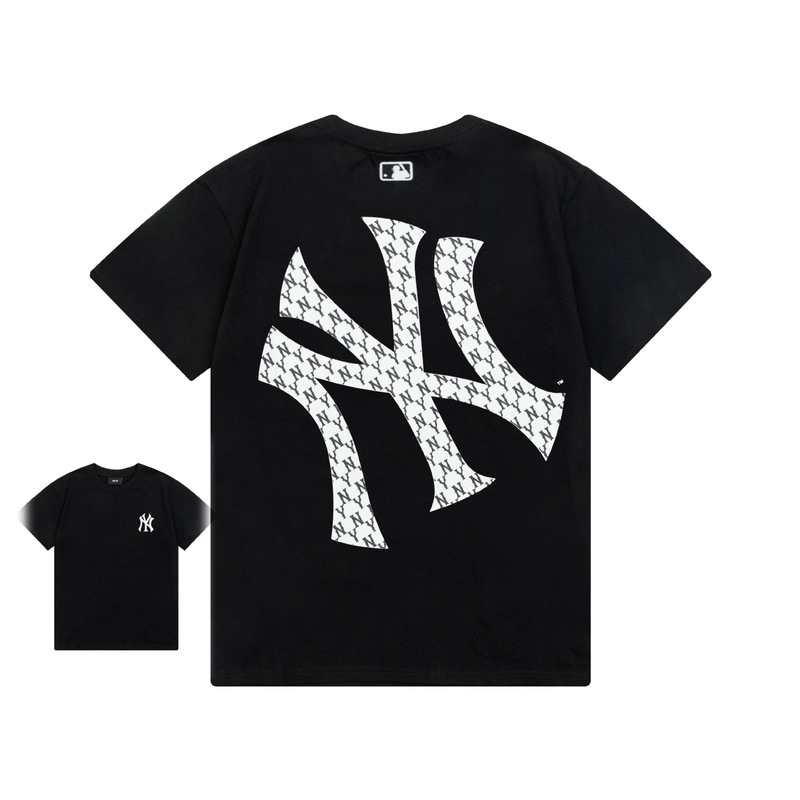 クロスボーダー MLB&NY ベーシックプリント高品質レディース T メンズ半袖コレクション共同ブランドの純綿通気性ボトリングシャツ|undefined