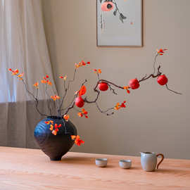 海虹景品柿柿如意仿真绿植高端轻奢柿子盆景新宋氏美学禅意摆件