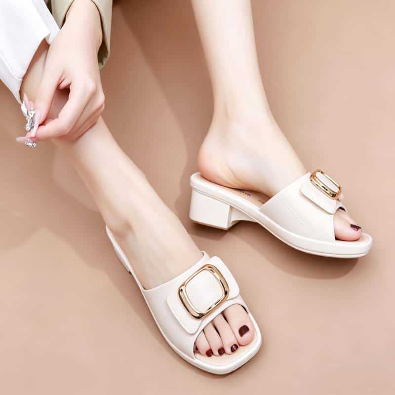 Temperamento suave y viento para usar zapatillas elegantes y altas, versátiles y cómodas, 2026 nuevo verano diario zapatos de mujer image 4