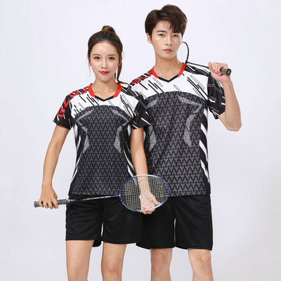 badminton suit Table Tennis motion Quick drying T-shirt ventilation Short sleeved shorts children lovers Running clothes