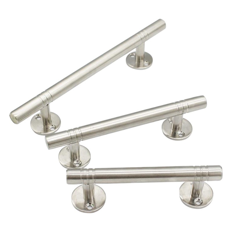 Dinite de acero inoxidable sólido mango cepillado sólido doble curva manija de la puerta de madera manija de la puerta de hierro