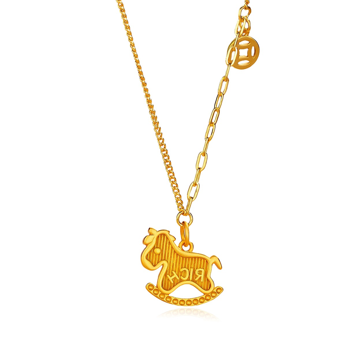 Collier INS Cute Pony, élégant, léger, luxueux et polyvalent, avec pendentif cheval en bois, style identique pour femme._voghion.com