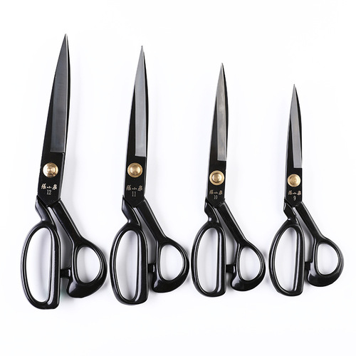 Zhang Xiaquan Scissors Large Shears 9-12 inches Fabric Cutting Clothes Industrial Shears Rustproof Black and White Head Seamstress Scissors