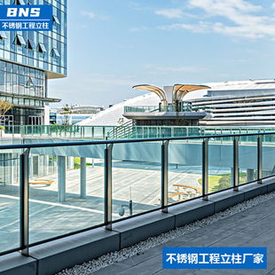 304 Stainless Steel Stair Columns, Glass Railings, Handrails, Balcony Household Subway Mall Bridge Engineering Column Customization