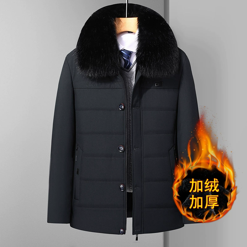 Мужское зимнее пальто, зимняя куртка с хлопковой подкладкой, для людей среднего и пожилого возраста, куртка с меховым воротником на флисовой подкладке, холодостойкая одежда, папа, верблюжья шерсть, хлопковая стеганая куртка для мужчин