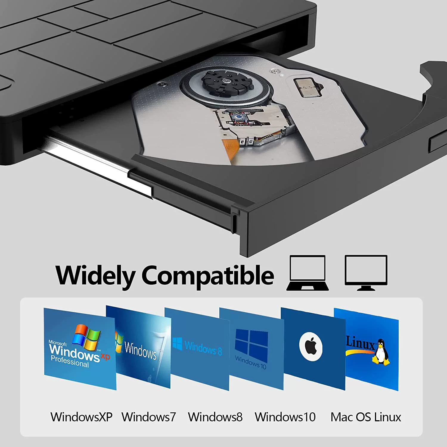 Mobile burner laptop multi-function external optical drive 7-in-1 ultra-thin card CD player