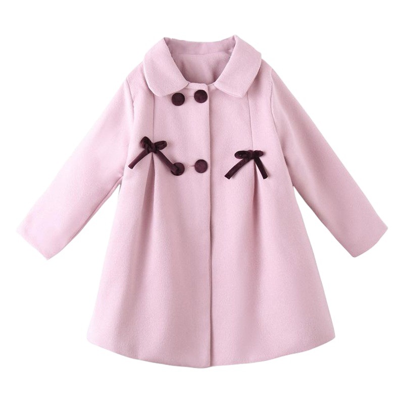 Abrigo de lana de doble cara para niños de otoño e invierno para niñas Estilo coreano estilo occidental engrosado abrigo de algodón acolchado de lana para niños