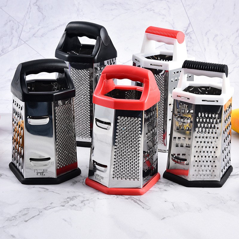 Acero inoxidable de seis lados cepilladora de 8 pulgadas de 9 pulgadas herramienta de cocina rallador rábano patata rebanada amoladora melón cepilladora