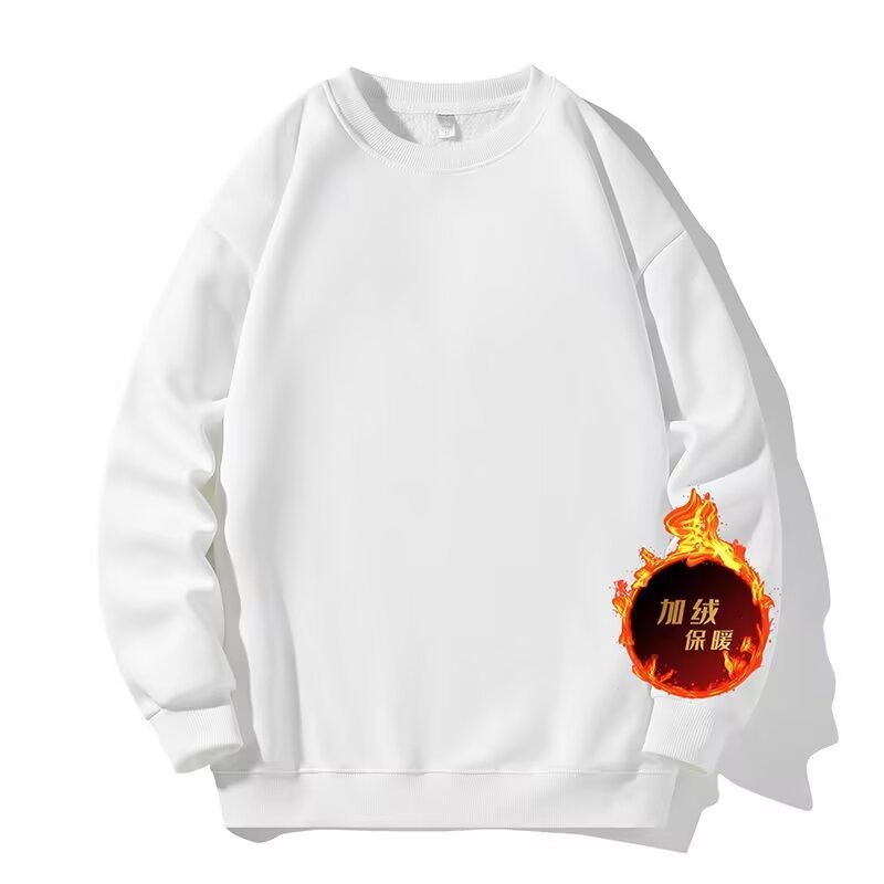 Amerikanischer Retro-Hoodie in Unifarben für Damen und Herren, Herbst und Winter, lockerer Fleece-Pullover, 380 g/m² schwere Schicht_voghion.com