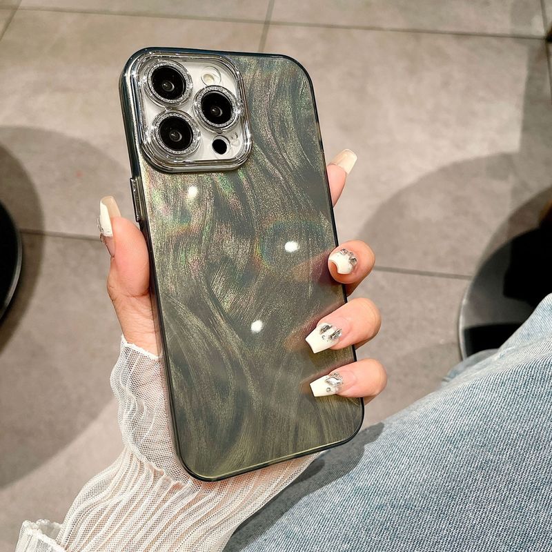 IPhone15promax狐尾箔押し携帯ケースリンゴ14グラデーション極光レーザー幻彩羽糸ケースを適用|undefined