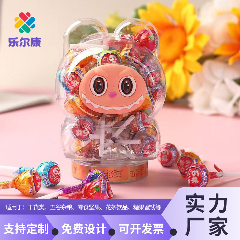 拉布布塑料瓶定制卡通零食罐批发pet软糖瓶labubu小馒头包装瓶|undefined