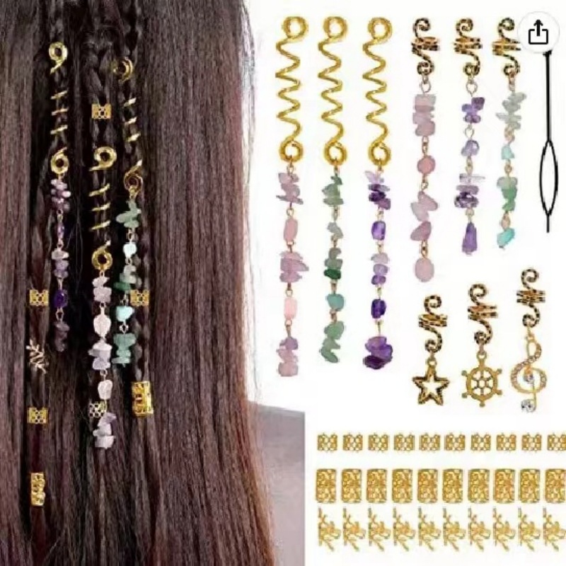 Fashion Geometric Natural Stone Plating Hair Buckle 1 Set display picture 6
