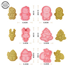 Christmas Cookie Mold 3D Stereo Sugar Frosting Cookies Fondant Plastic Pressing Tool Home Set Baking Press Mold