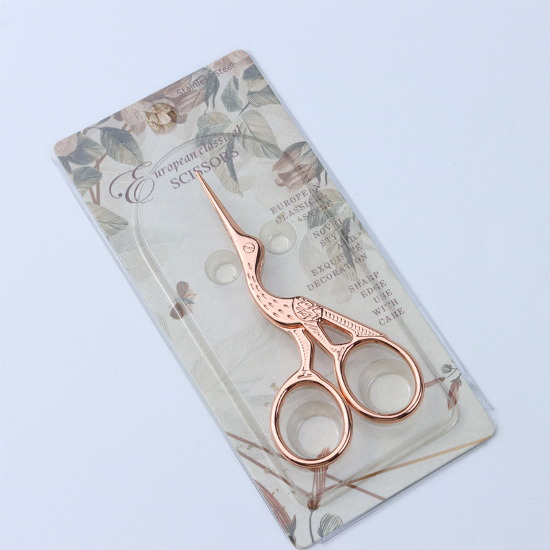 Tijeras de Grulla Acero Inox — Costura, Bordado, Estilo Retro