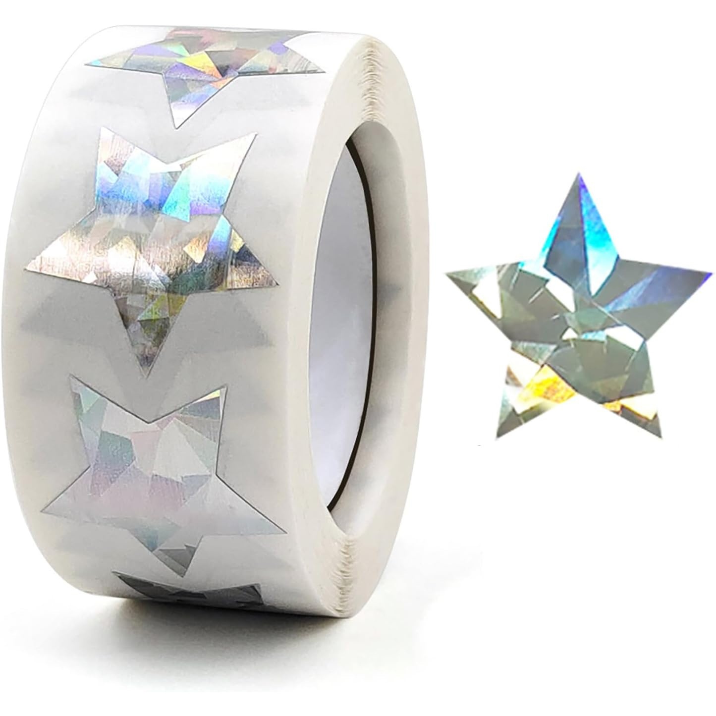 闪亮星形贴纸500片自粘银色奖惩贴纸学生奖励贴纸