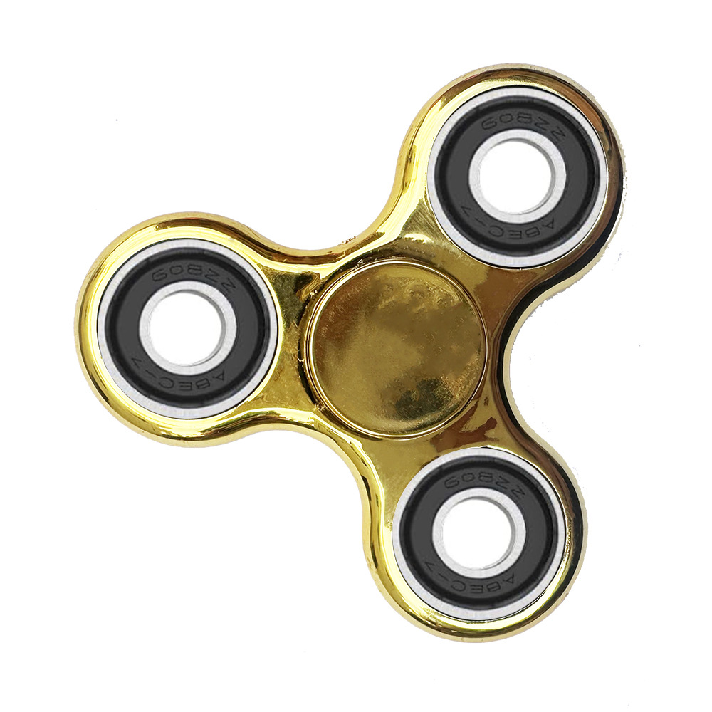 Giroscopio dedo metal tres hojas, galvanizado electroforesis, juguete exclusivo, producción fábrica directa.