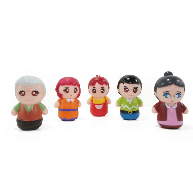 Bebé de los niños educación temprana Iluminación dedo muñeca animal de dibujos animados muñeca calmante juguete PVC de goma suave juguete transfronterizo