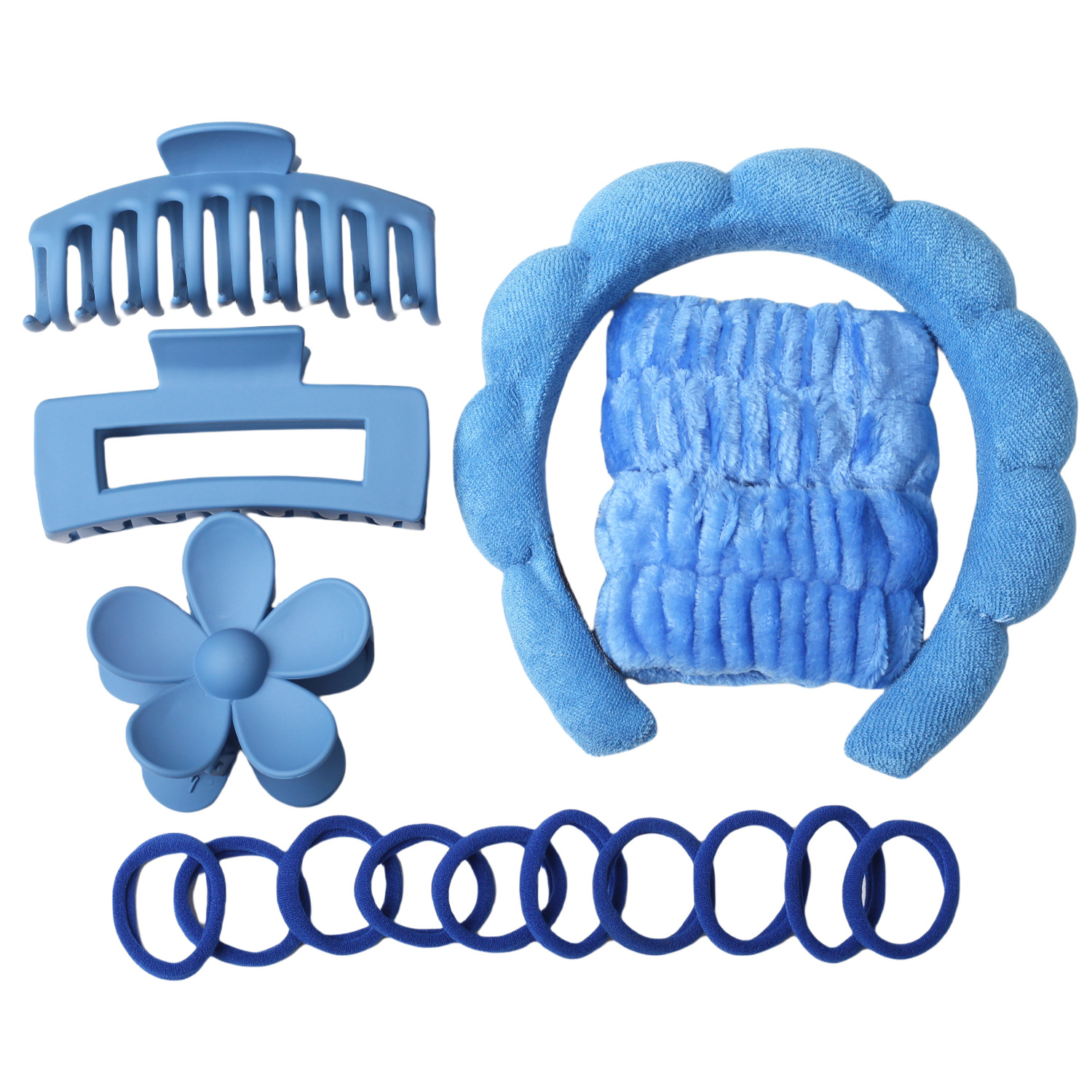 Diadema de nube de giro de esponja transfronteriza, pulsera de lavado de cara, anillo para el cabello de nailon, juego de pinzas de plástico grande, accesorios para el cabello image 11