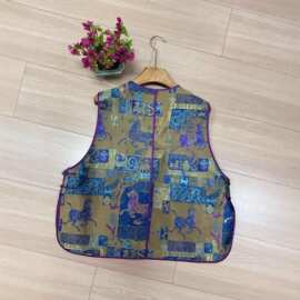 南油2026爆款篙品质新中式马踏飞燕全真丝提花织金纳纱锦马甲上衣