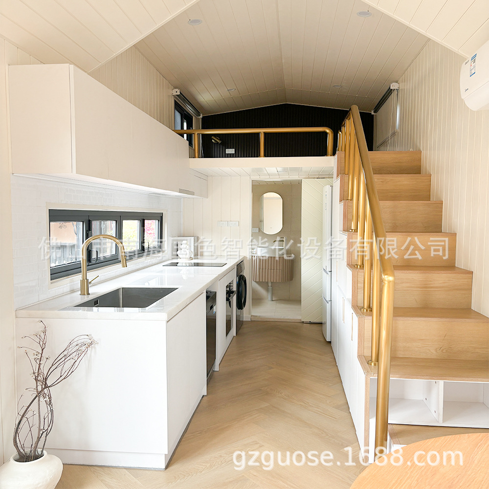 Casa de juntas móvil de villa integrada de acero ligero, casa de contenedores, casa de remolque, cápsula espacial, casa de familia, casa de sol