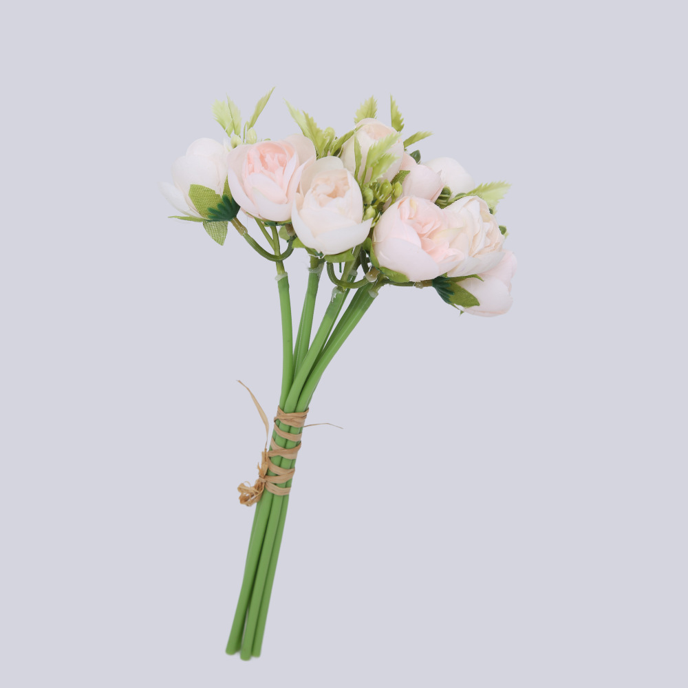 Flores artificiales retro, sosteniendo un ramo de peonía, decoración del hogar de boda, accesorios fotográficos, flores artificiales