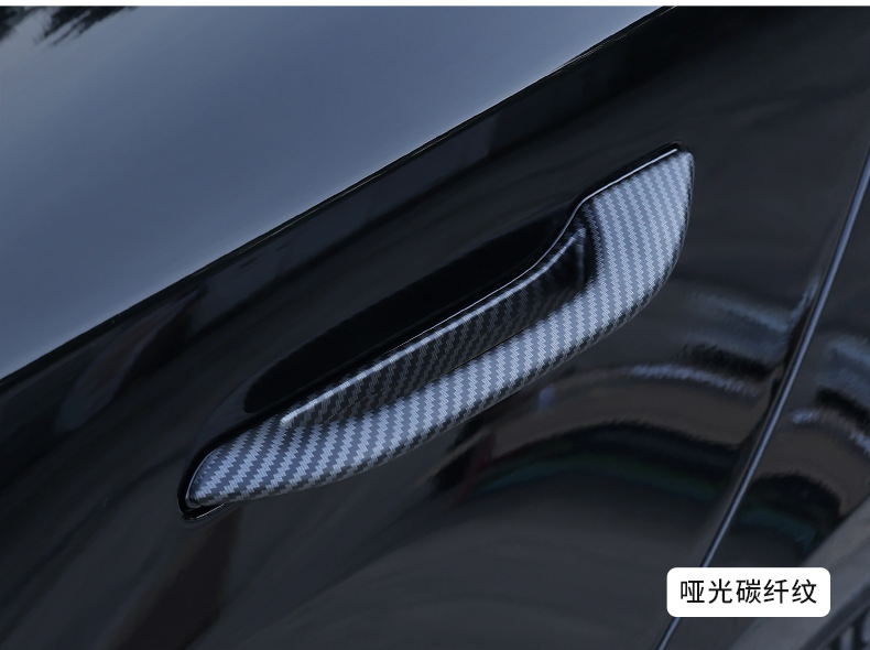 Applicable to the new version of Model3 Y door handle antifreeze installation Tesla carbon fiber pattern door handle modification